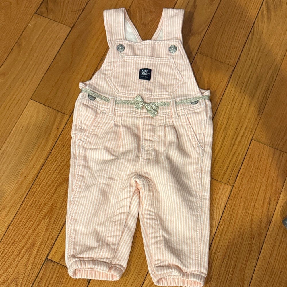 OshKosh B'gosh Peach Striped Overalls